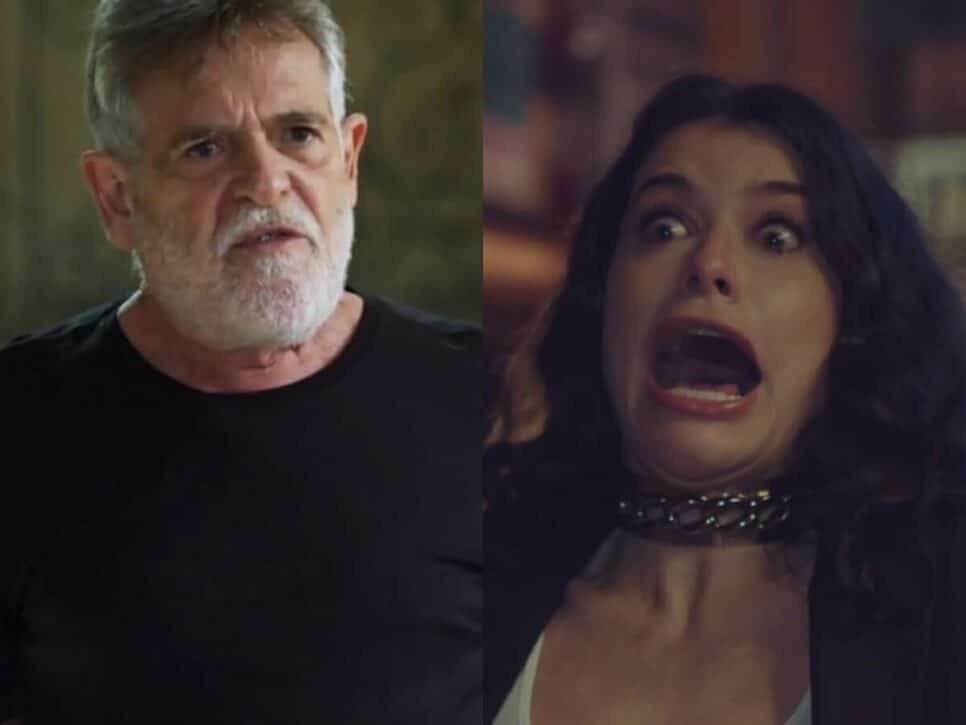 Santiago (José de Abreu) e Bárbara (Alinne Moraes) de Um Lugar ao Sol (Reprodução - TV Globo)