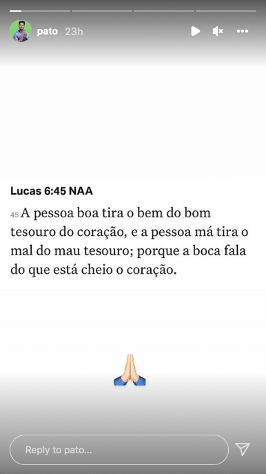 Após desfecho com Rebeca Abravanel, Pato dá ultimo recado (Reprodução)