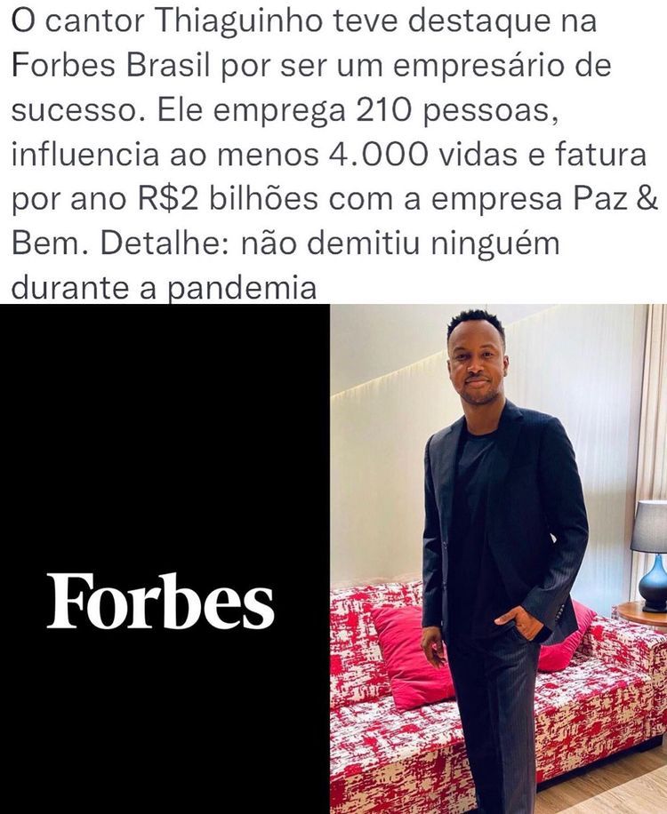 Thiaguinho é destaque da Forbes Brasil (Foto: Reprodução)