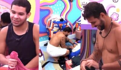 Imagem do post BBB22: Vinicius revela que quase viu Rodrigo pelado e dispara: “Pa* pequeno”