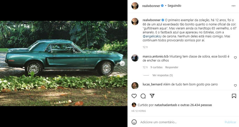 William Bonner mostra coleção de carros (Foto: Reprodução)