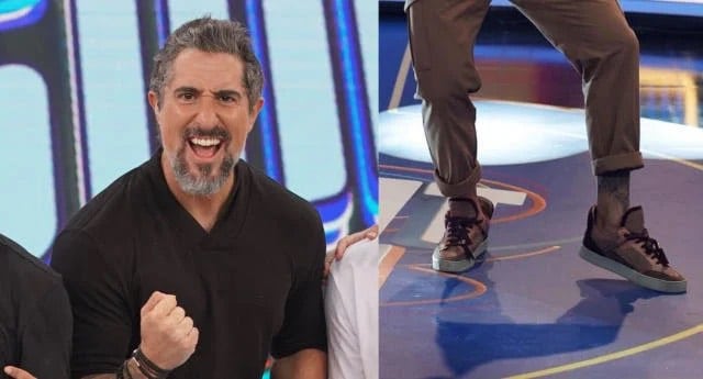 Marcos Mion usa tênis de R$81 mil no Caldeirão e se pronuncia: 'Jamais pagaria'
