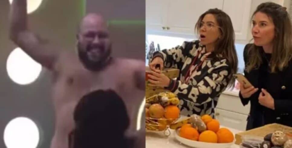 Patricia Abravanel e Rebeca reagem a Tiago no BBB22 (Foto: Reprodução)