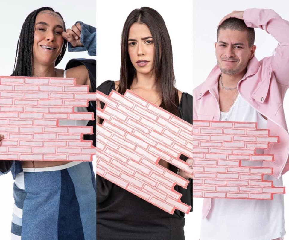 O paredão do BBB22 está formado entre Linn da Quebrada, Arthur Aguiar e Larissa (Foto: Reprodução / Internet)