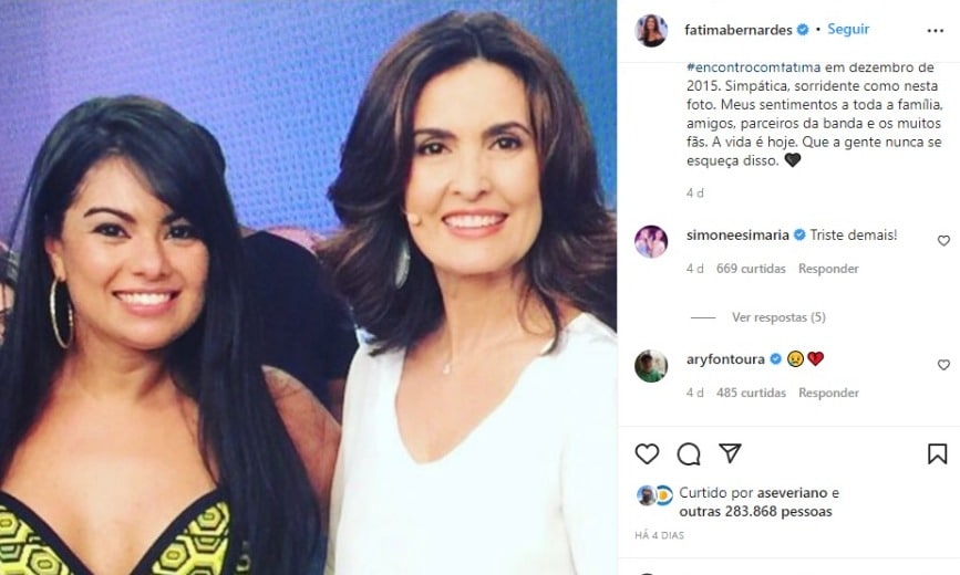 Publicação de Fátima Bernardes no Instagram (Foto: Reprodução)