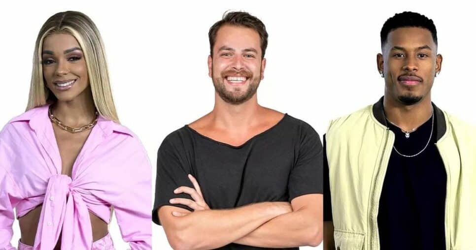 Brunna, Gustavo e Paulo André estão no quinto paredão do BBB22 (Foto: Divulgação)