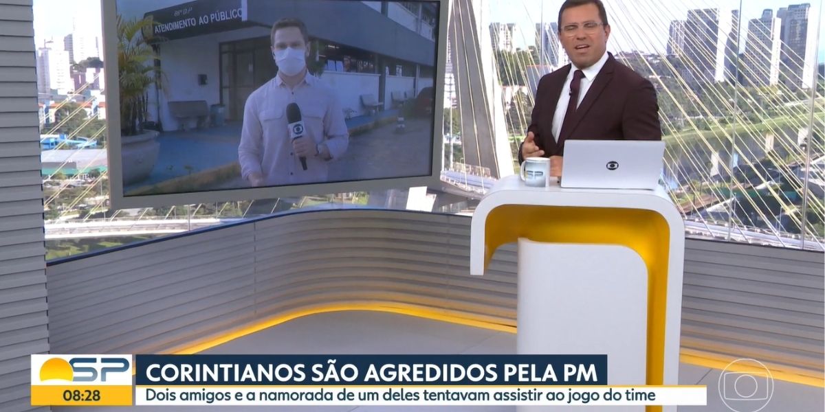 O famoso apresentador da Globo, Rodrigo Bocardi se irritou durante o Bom Dia São Paulo (Foto: Reprodução)