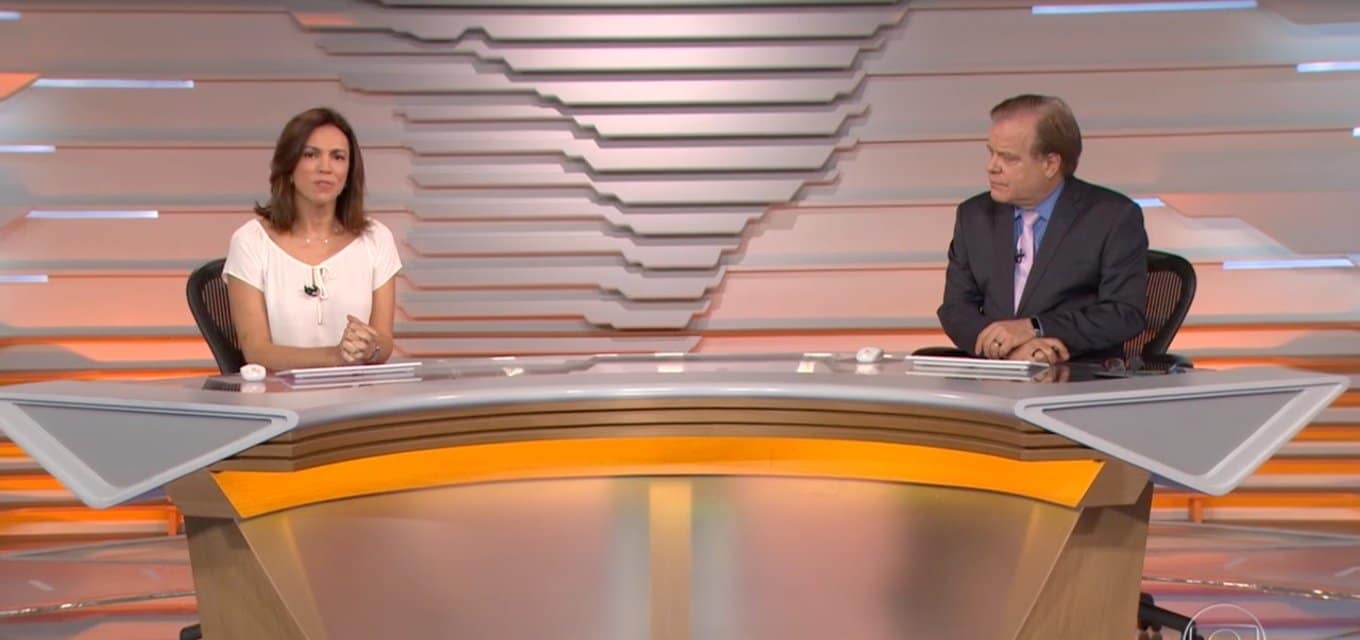 Ana Paula Araújo e Chico Pinheiro começam Bom Dia Brasil às pressas na Globo após tragédia (Foto: Reprodução)