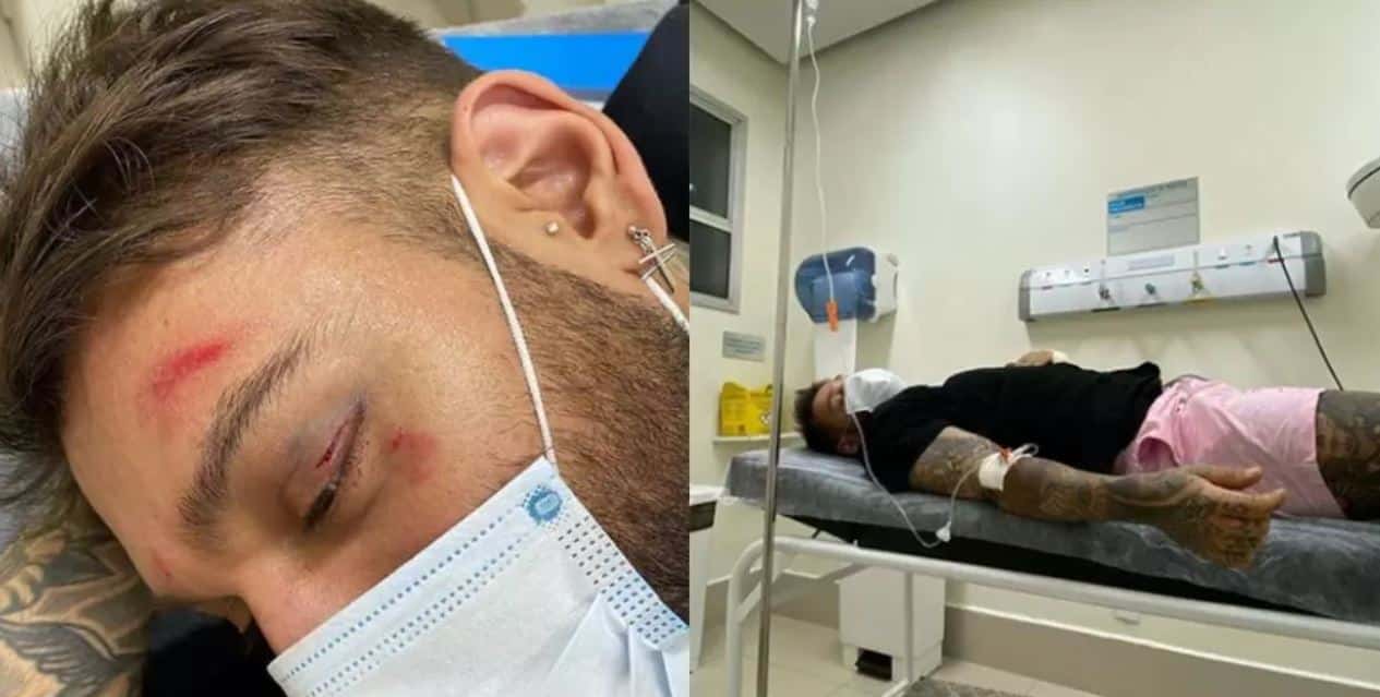 Lucas Lucco mostra como ficou após acidente (Foto: Reprodução)