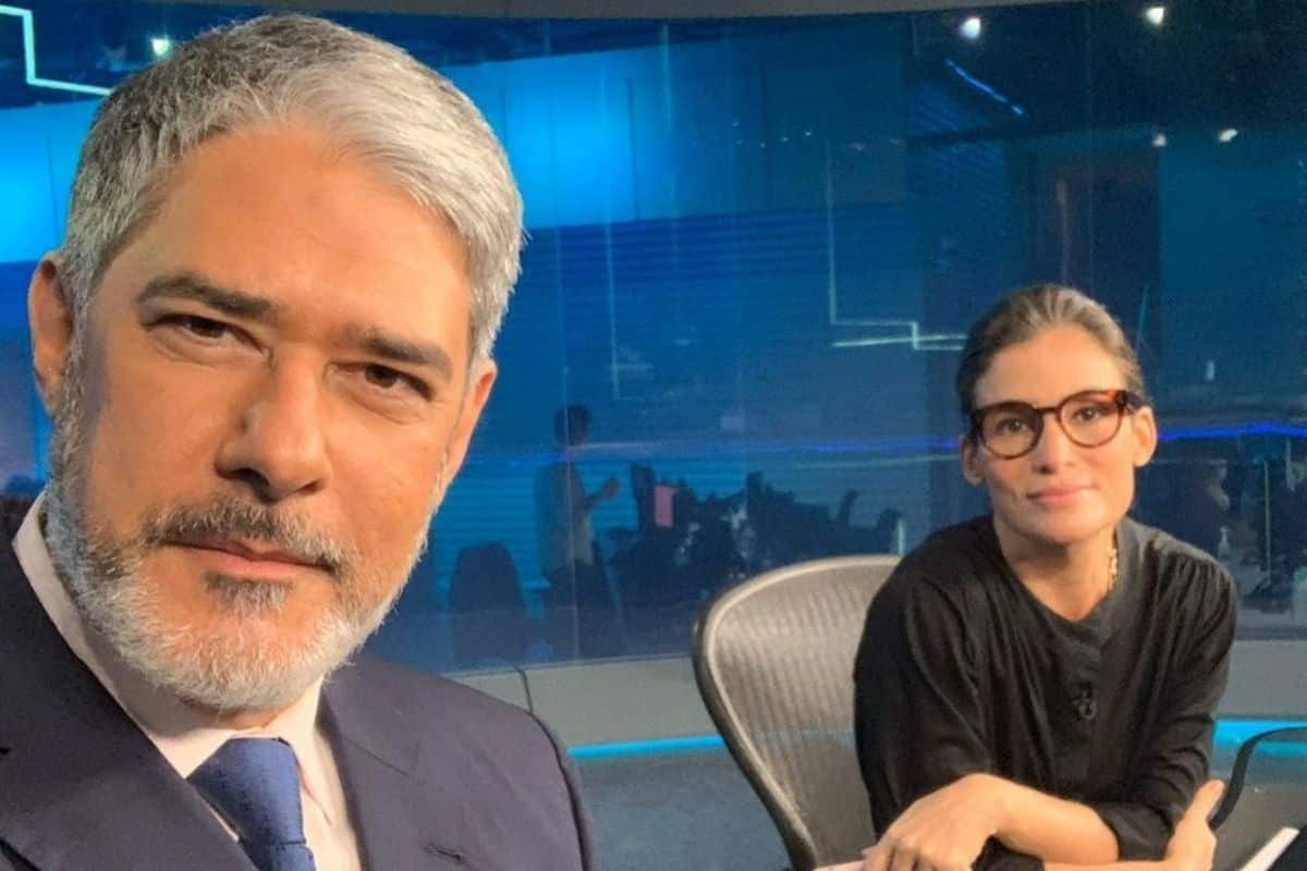 William Bonner apresenta o Jornal Nacional ao lado de Renata Vasconcellos (Foto: Reprodução)