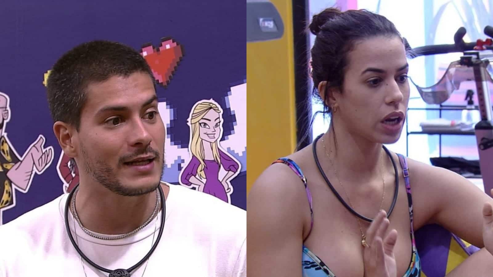 BBB22: Arthur Aguiar e Larissa conversam depois do Jogo da Discórdia (Foto: Reprodução/Montagem)