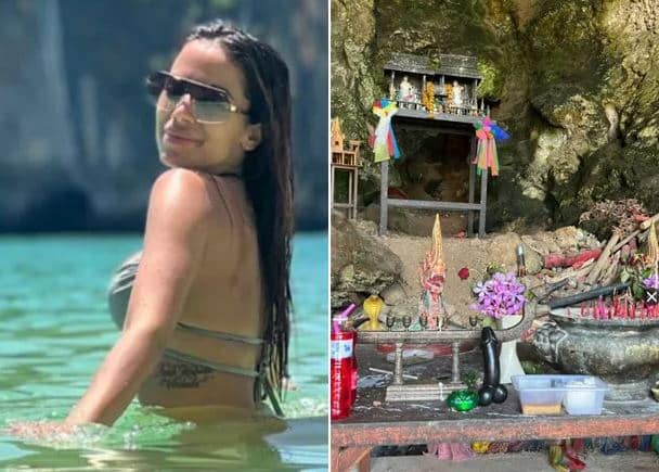 Anitta curte aniversário em praia conhecida como 'Templo do Pênis' na Tailândia (Foto: Reprodução)