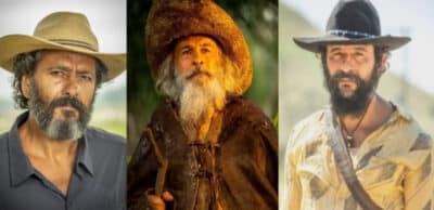 Marcos Palmeira, Osmar Prado e Irandhir Santos estão em 'Pantanal' (Foto: Reprodução / Globo)