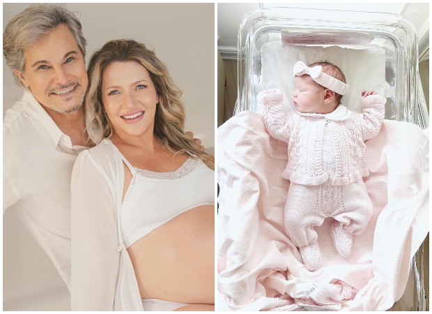 Edson Celulari, Karin Roepke e sua filha caçula Chiara (Foto: Reprodução)