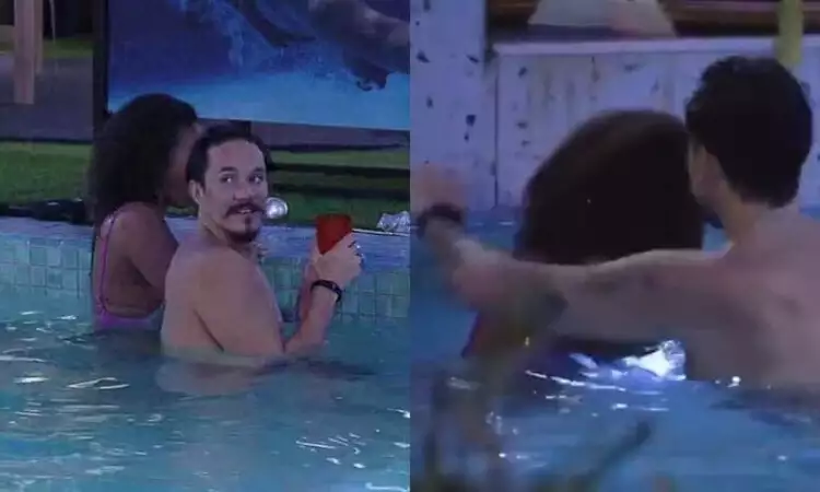 BBB22: Eliezer cerca Jessi na piscina, sister pede para parar e produção precisa intervir (Reprodução/Globo)