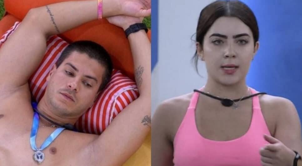 Jade e Arthur podem se enfrentar no sétimo paredão do BBB22 (Foto: Reprodução / Globoplay)