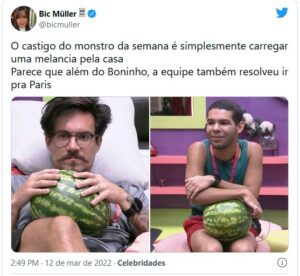 Web não gostou do castigo de Eliezer e Vyni (Foto: Reprodução / Twitter)