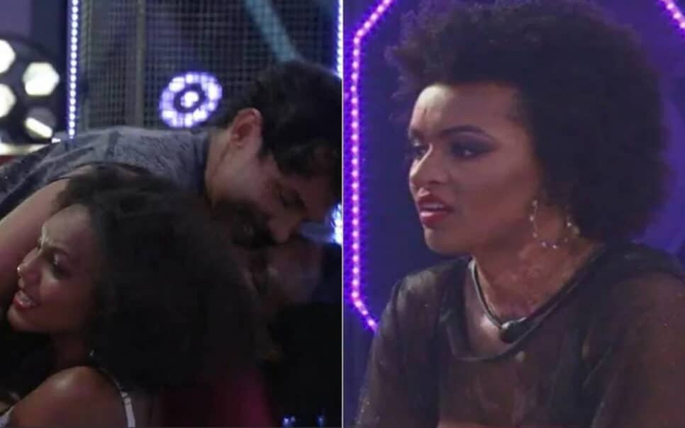 BBB22: De novo? Eliezer se esfrega em Linn e Jessi e leva bronca da produção (Foto: Reprodução / Globoplay)