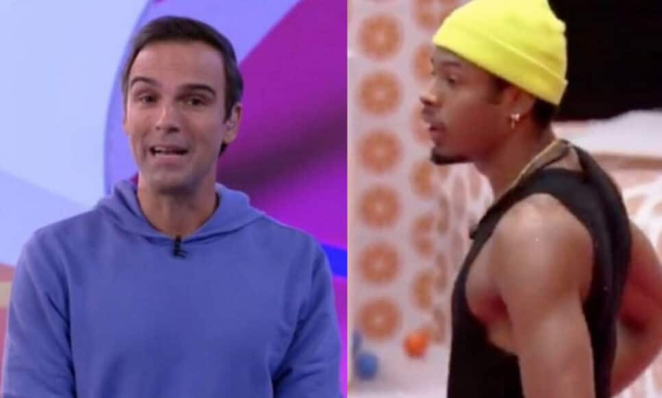 Tadeu Schmidt esculachou Paulo André em um áudio vazado durante a prova do anjo no BBB22 (Foto: Reprodução / Globoplay)