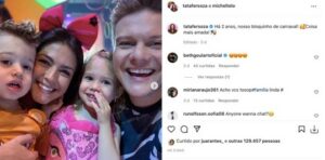 Thaís Fersoza comentou sobre bloquinho de carnaval ao lado de Michel Teló e dos filhos (Foto: Reprodução / Instagram)