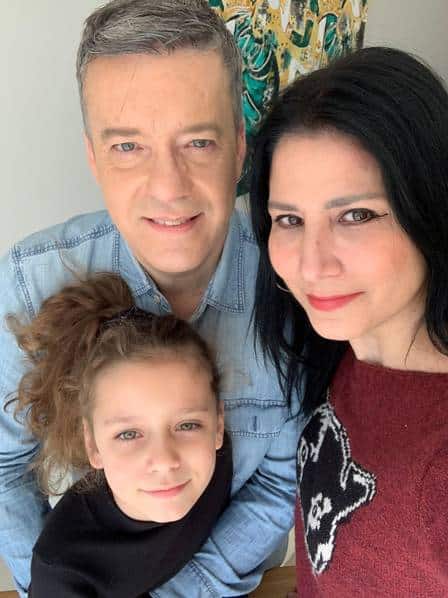 O famoso apresentador da Globo, Roberto Kovalick, Karina Kovalick e seu filho (Foto: Reprodução)