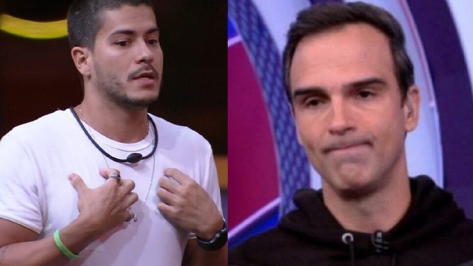 Tadeu Schmidt e Arthur no BBB22 (Foto: Reprodução)