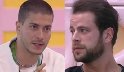 Gustavo discutiu com Arthur Aguiar na madrugada deste sábado (09) no BBB22 (Foto: Reprodução / Globoplay)