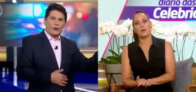 César Filho e Renata na Record  (Foto: Reprodução)