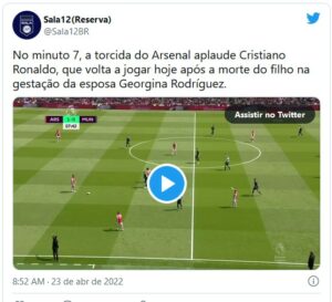 Cristiano Ronaldo fez primeiro jogo após perder filho e web reagiu (Foto: Reprodução / Twitter)