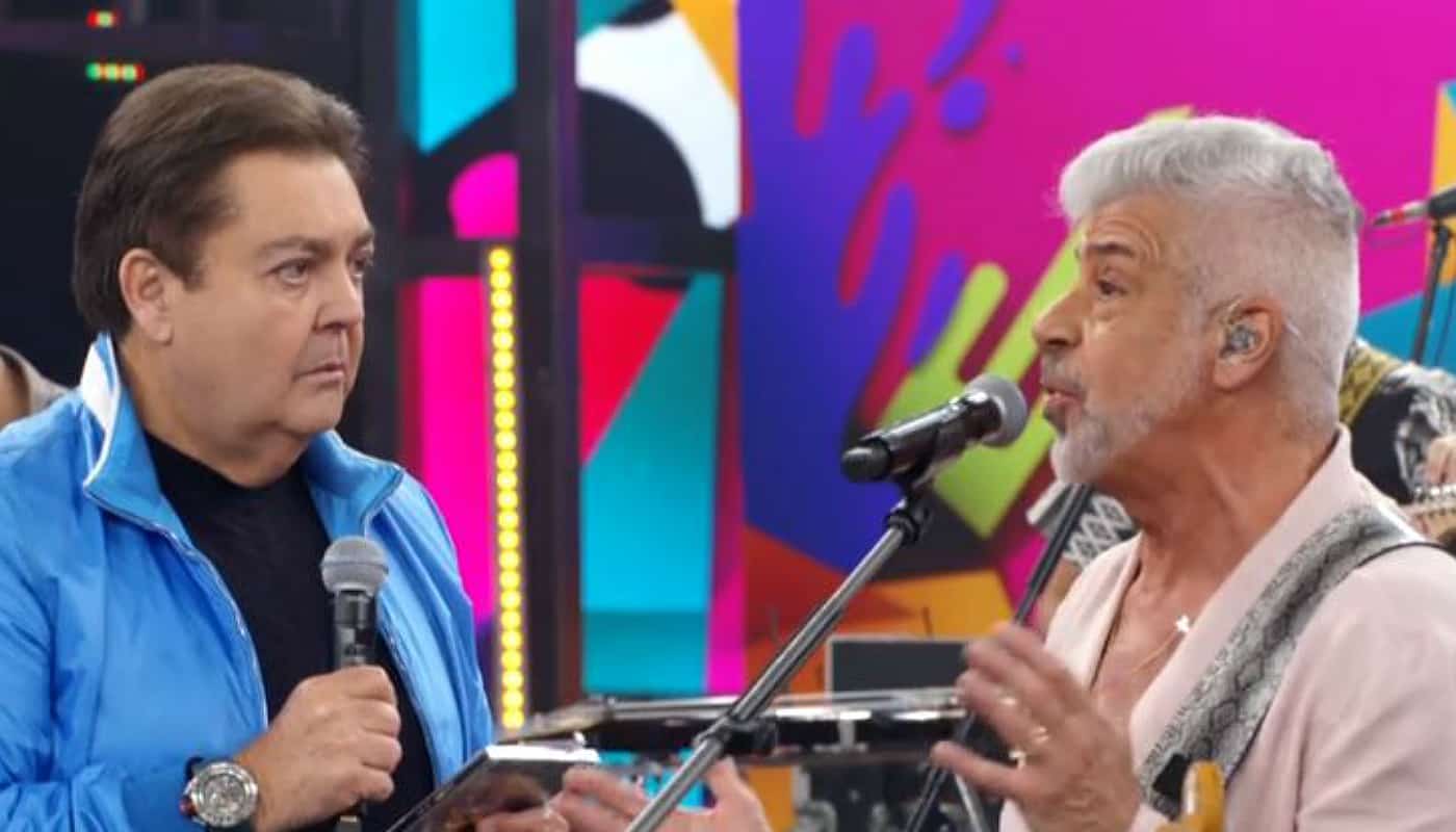 Faustão ao lado de Lulu Santos no seu programa da Band (Foto: Reprodução)