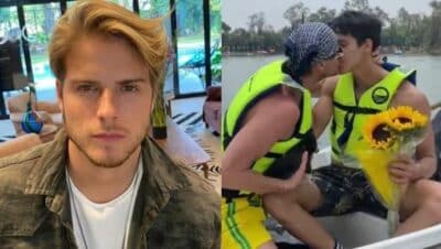 Ex-BBB Daniel lasca beijo em rapaz durante pedido de namoro: 'Agora oficialmente' Foto: Reprodução