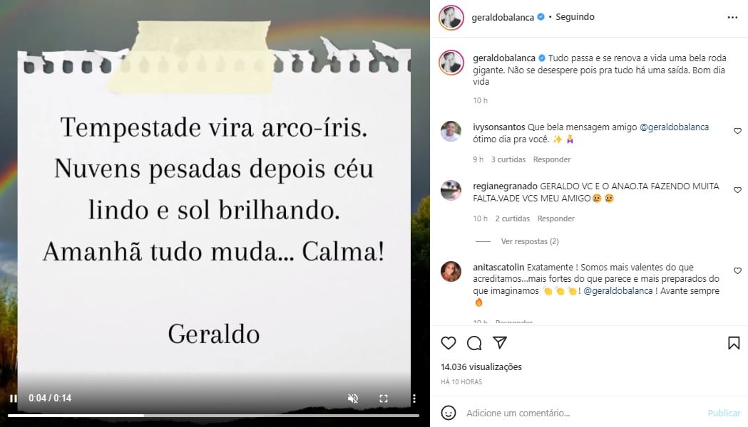 Ex-apresentador do Balanço Geral abre o coração e fala sobre sentimento profundos (Foto: Reprodução)