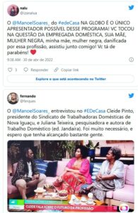 Público do É de Casa se comoveu com o relato de Manoel Soares (Foto: Reprodução / Twitter)