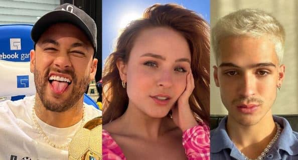 Neymar, Larissa Manoela e João Guilherme (Foto: Reprodução)