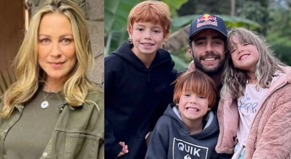 Pedro Scooby com os filhos Bem, Dom e Liz; surfista receberá presente do trio no BBB22 (Foto: Reprodução / Instagram)