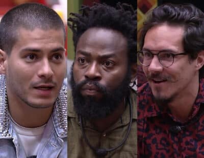 BBB22: Arthur, Douglas e Eliezer. Quem sai? (Foto: Reprodução / Globoplay)