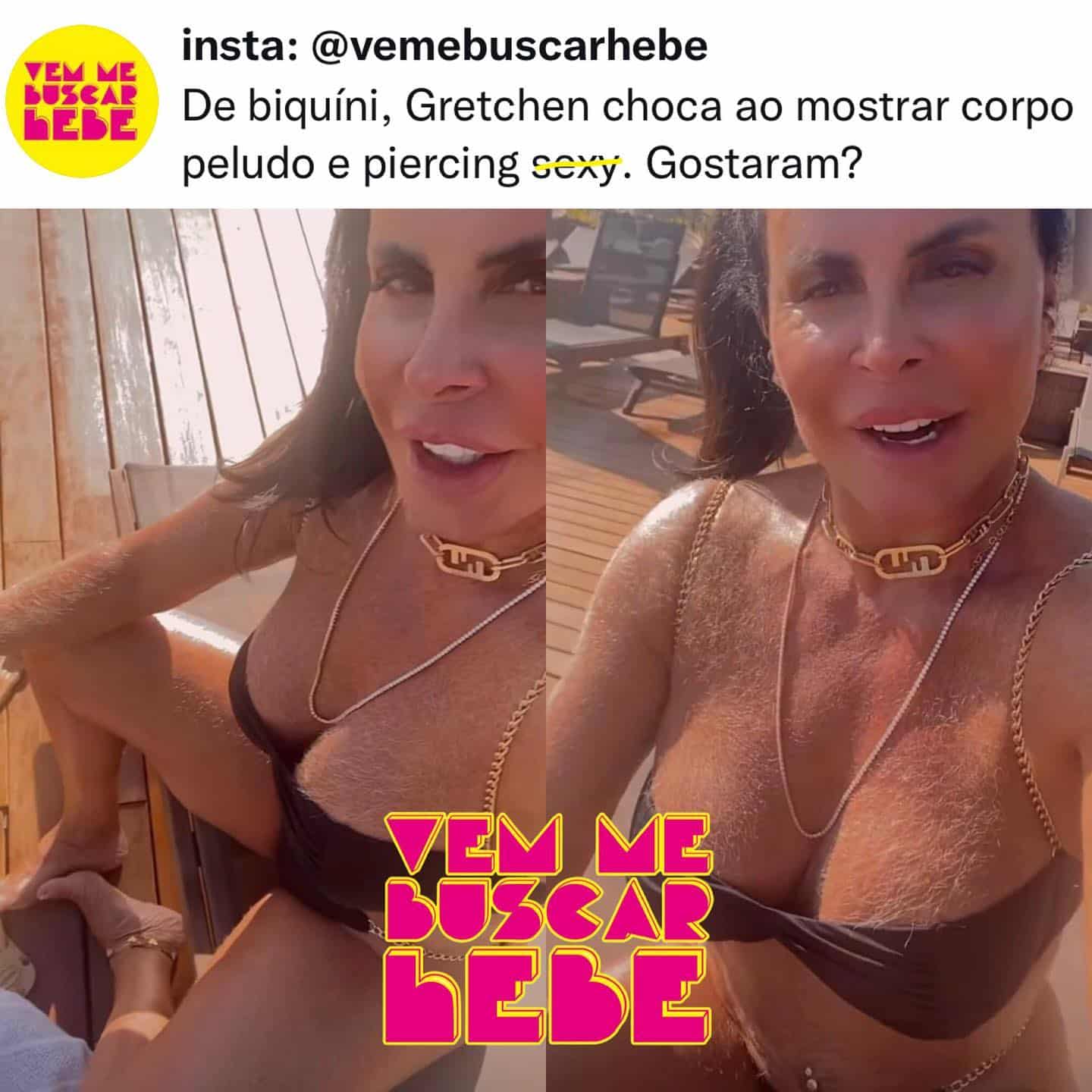 Foto de Gretchen de biquíni viraliza e quantidade de pelos polemiza: “Tonya Ramos” (Reprodução)