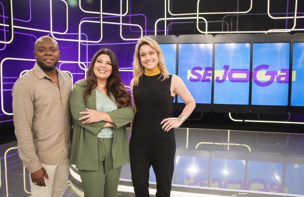 Érico Brás, Fabiana Karla e Fernanda Gentil no Se Joga