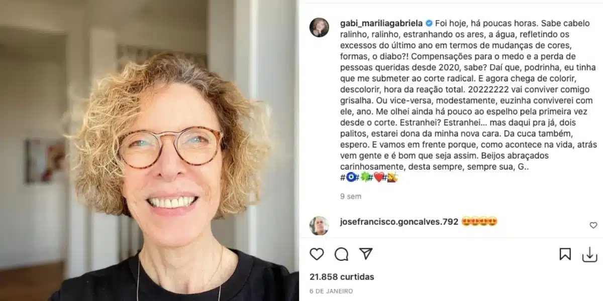 A famosa ex-contratada do SBT, Marília Gabriela falou sobre sua decisão nas redes sociais (Foto: Reprodução)