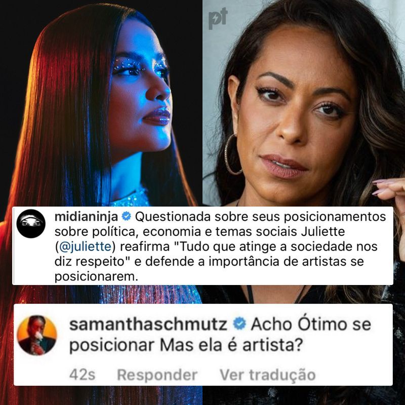 Samantha Schmütz alfineta Juliette Freire e despreza carreira da cantora (Reprodução)