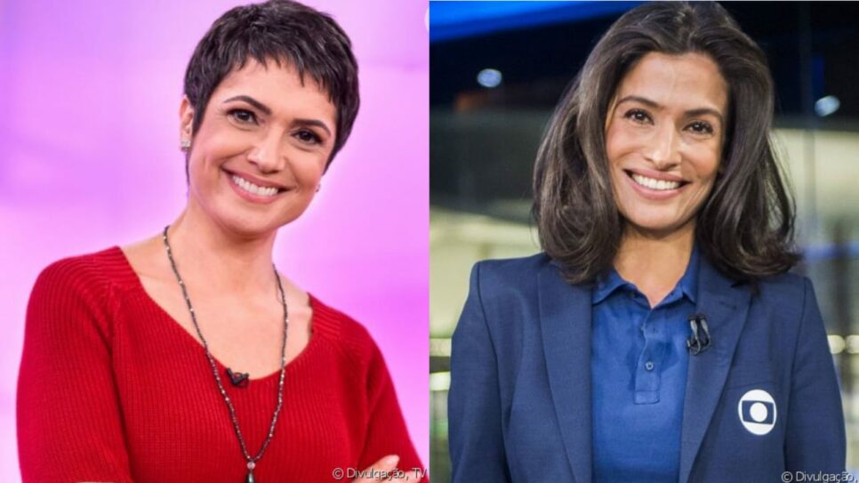 Sandra Annenberg e Renata Vasconcellos vivem romance na Globo (Foto: Reprodução/Montagem)