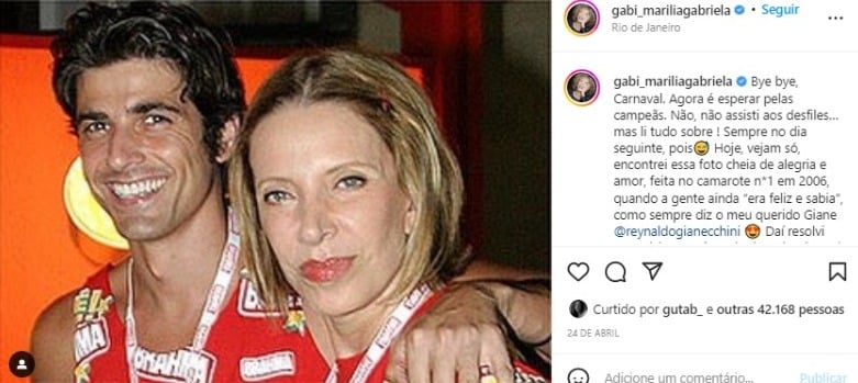 Post de Marília Gabriela nas redes sociais (Foto: Reprodução/Instagram)