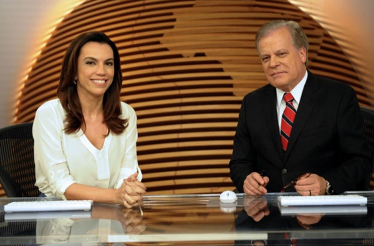 Ana Paula Araújo e Chico Pinheiro no Bom Dia Brasil da Globo (Foto: Reprodução)