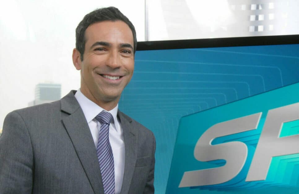 César Tralli se despediu do SP1 e hoje comanda o Jornal Hoje na Globo (Foto: Reprodução)
