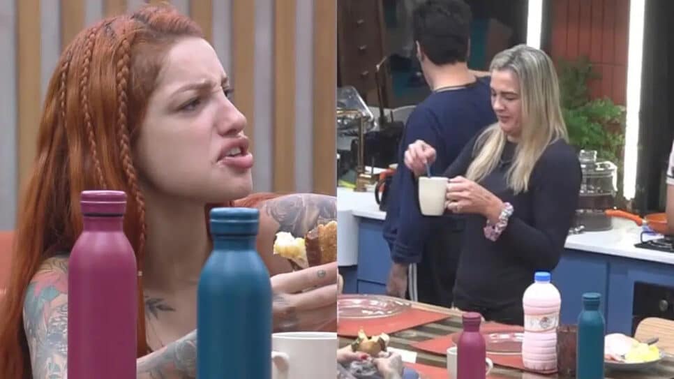 Power Couple: Clima esquenta e Brenda e Andreia brigam por louça suja (Reprodução)