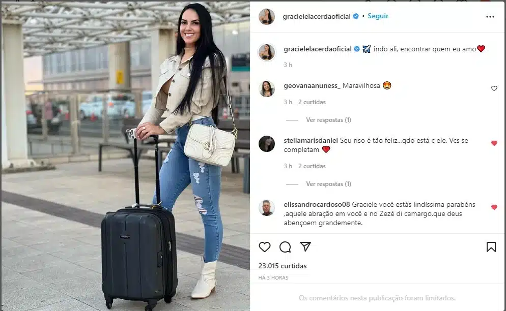 Graciele Lacerda fala sobre sua relação com o cantor sertanejo, Zezé Di Camargo (Foto: Reprodução)