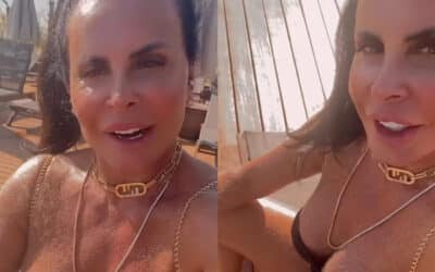 Foto de Gretchen de biquíni viraliza e quantidade de pelos polemiza: “Tonya Ramos” (Reprodução)