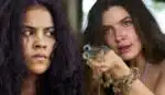 Juma (Alanis Guillen) e Muda (Bella Campos) em cena de Pantanal; desconfiança no ar na novela (Foto: Reprodução / Globo)