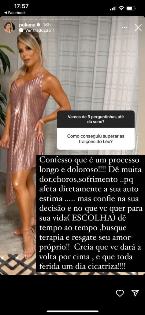 A famosa empresária, Poliana Rocha falou sobre seu relacionamento com Leonardo (Foto: Reprodução)