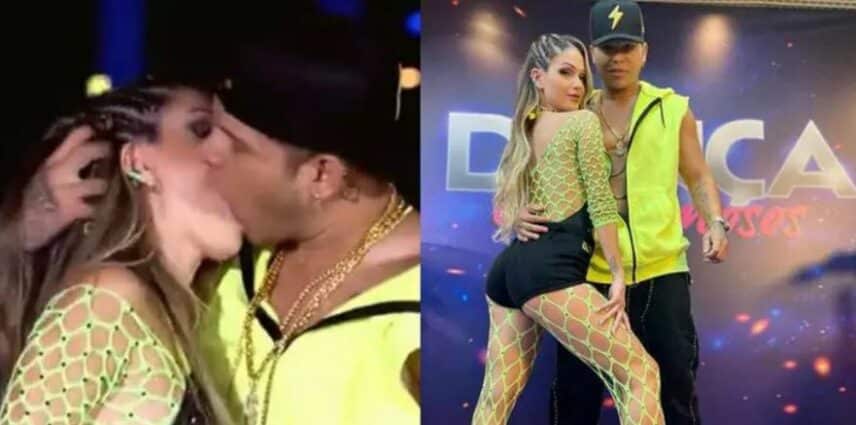 Tierry beija Carla Bruno na Dança dos Famosos (Foto: Reprodução)